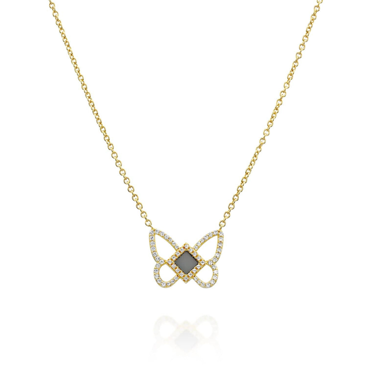 Butterfly Necklace - זהב ויהלומים