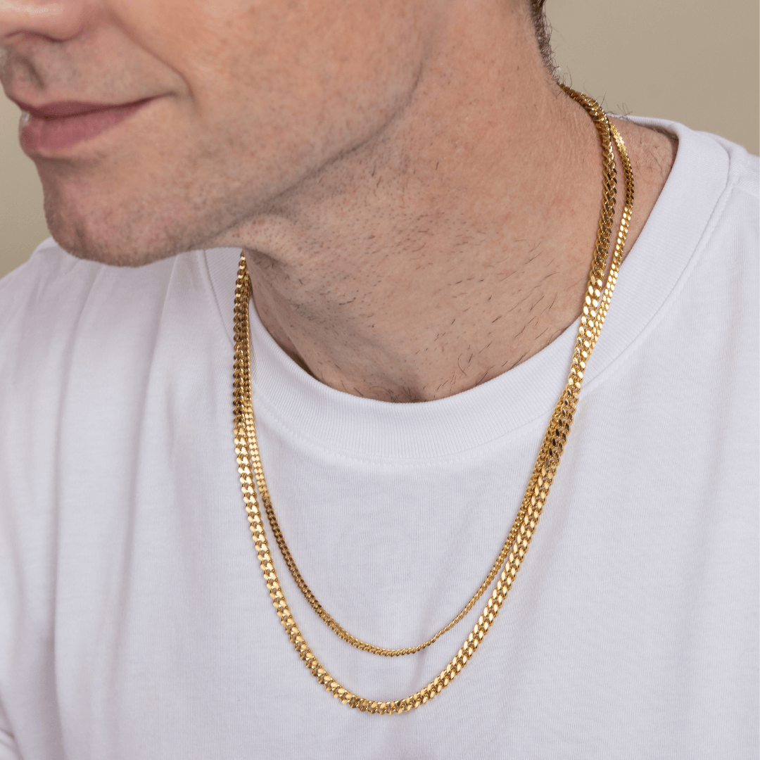 Set Cuban Necklace 3mm & 5mm For Him