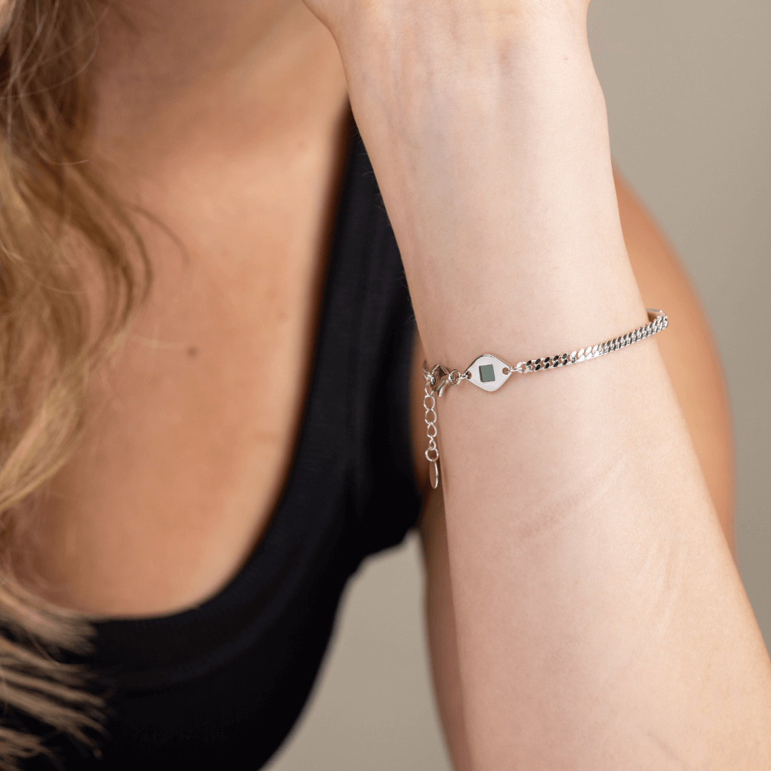 Cuban Plate Bracelet for women -  3mm