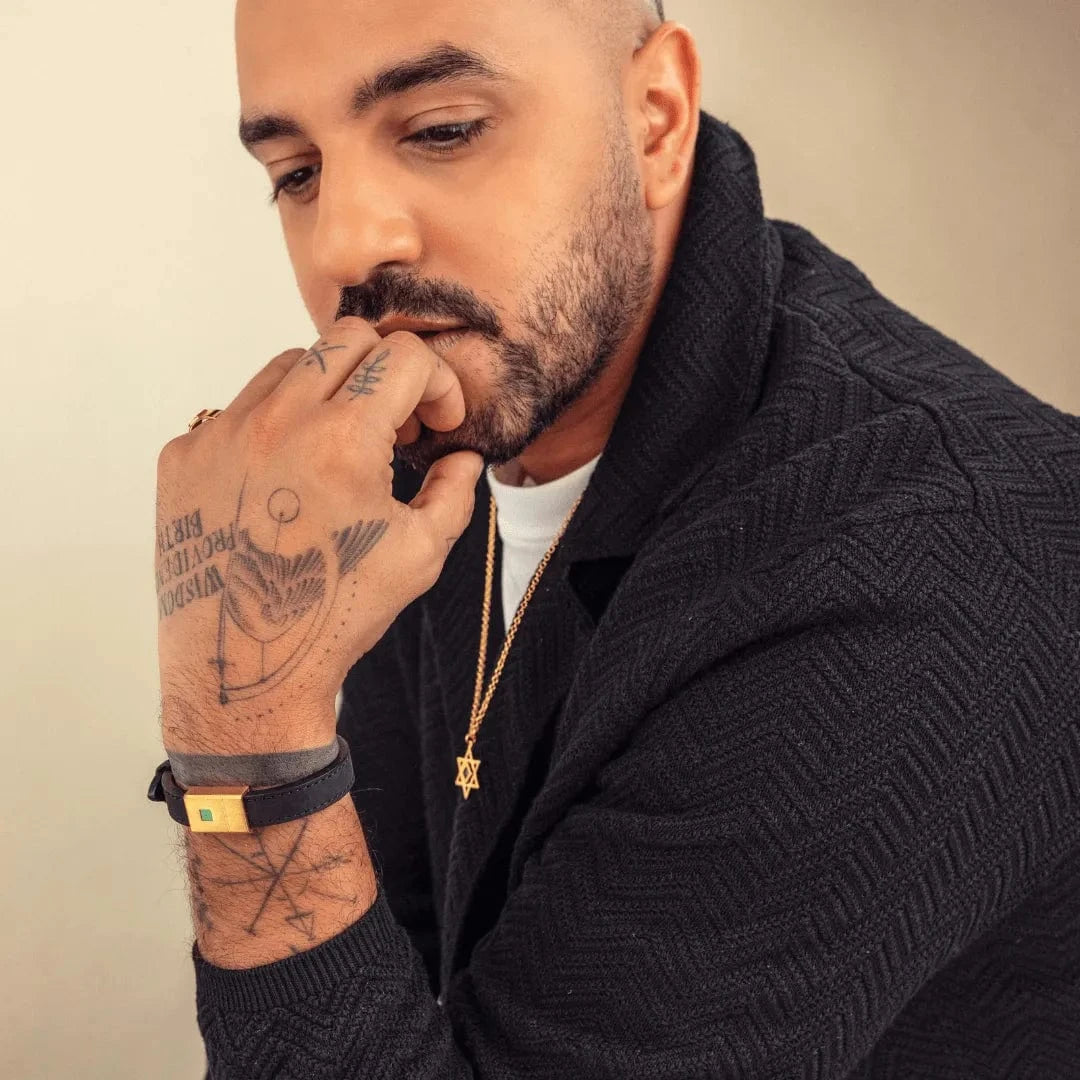 Star of David Necklace for Men - זהב 14 קראט