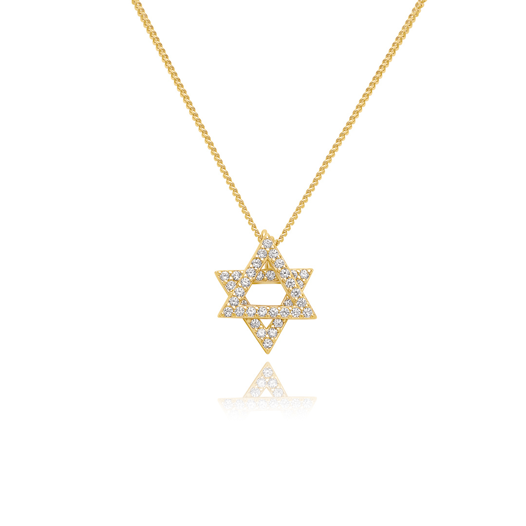 Star of David Necklace for Women - זהב והילומים