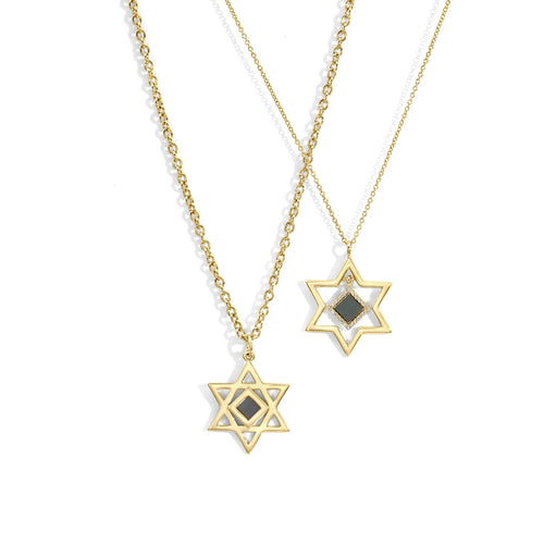 Couples Set Star of David Necklaces
- זהב ויהלומים