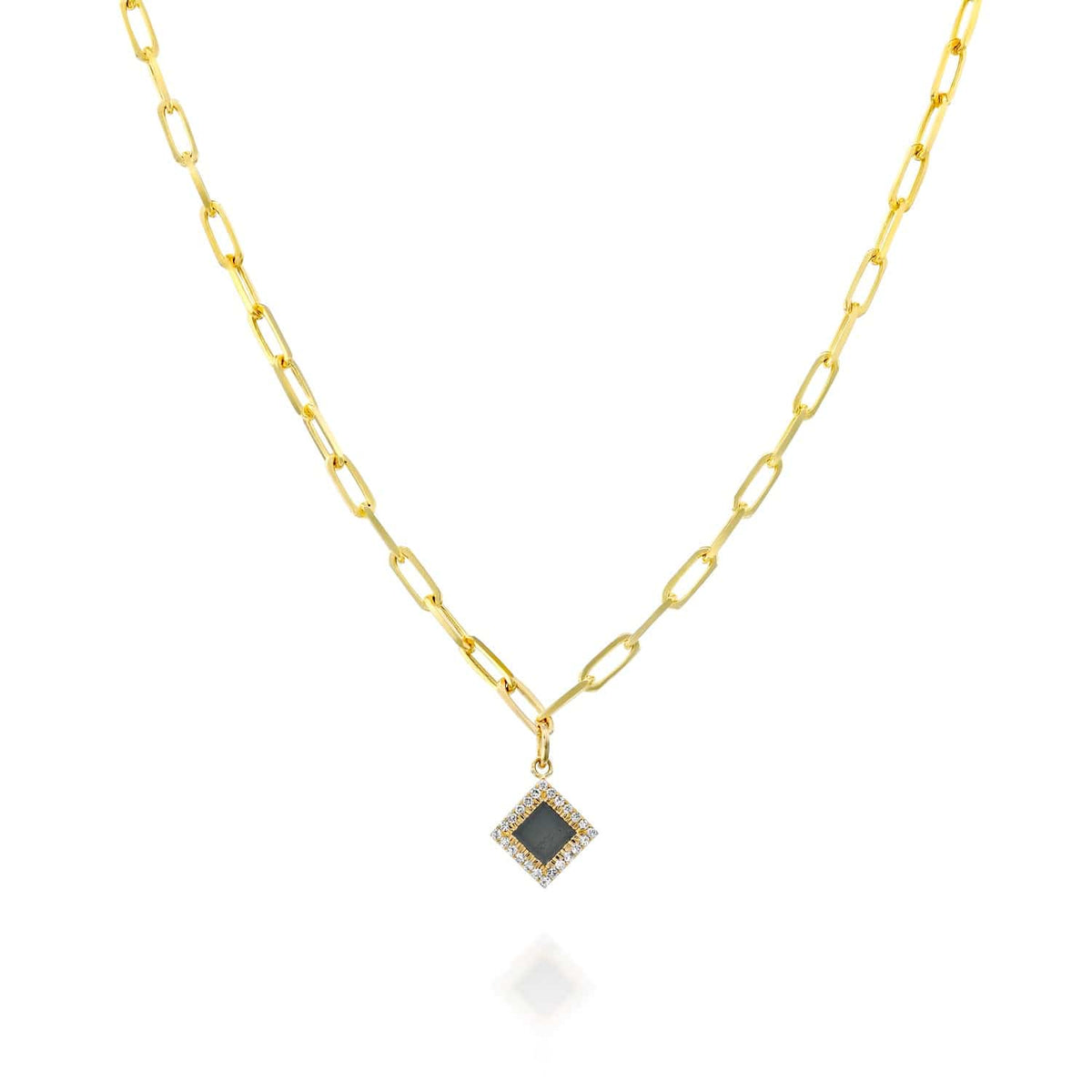 The Paper Clip Necklace - זהב ויהלומים