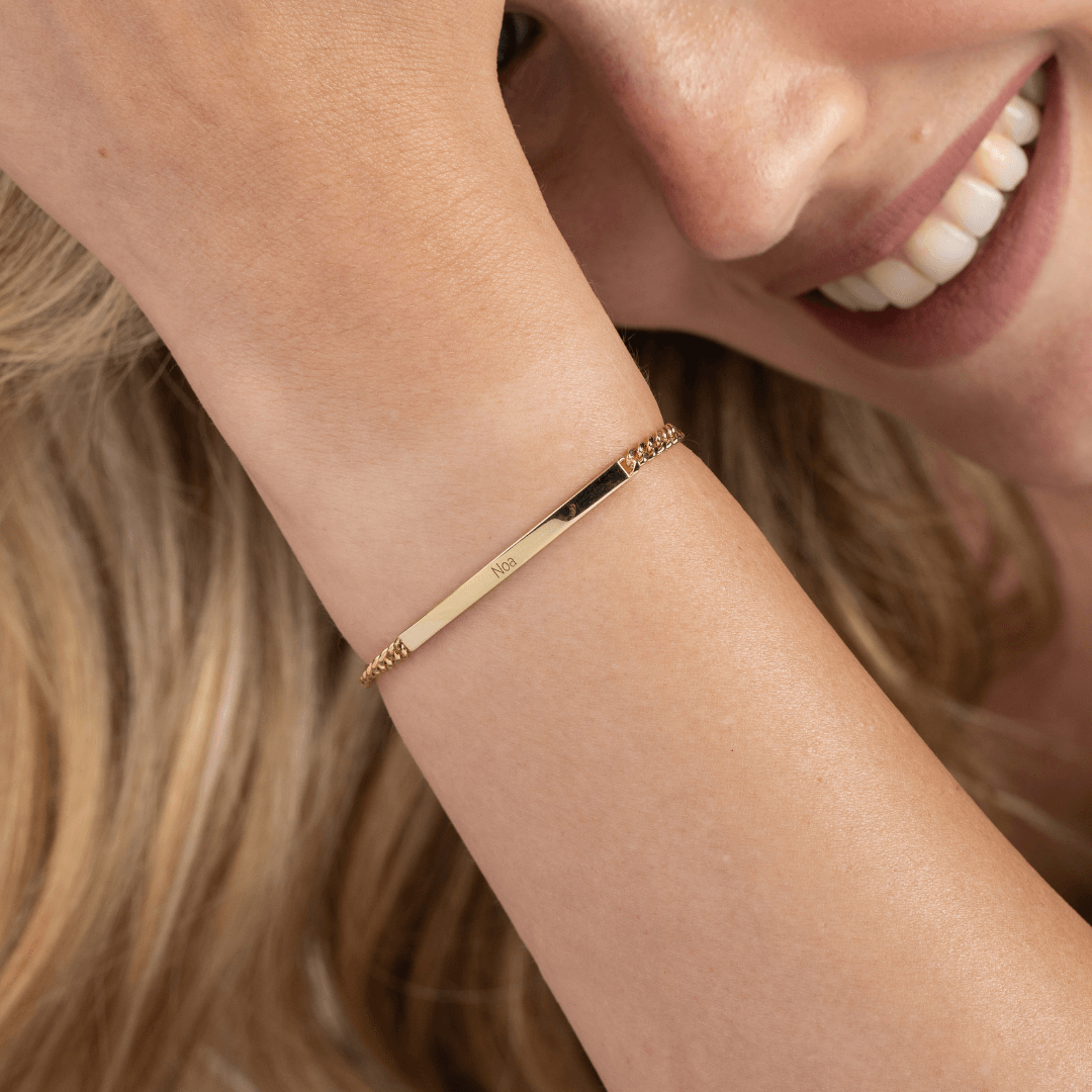 Cuban Plate Bracelet for women -  3mm