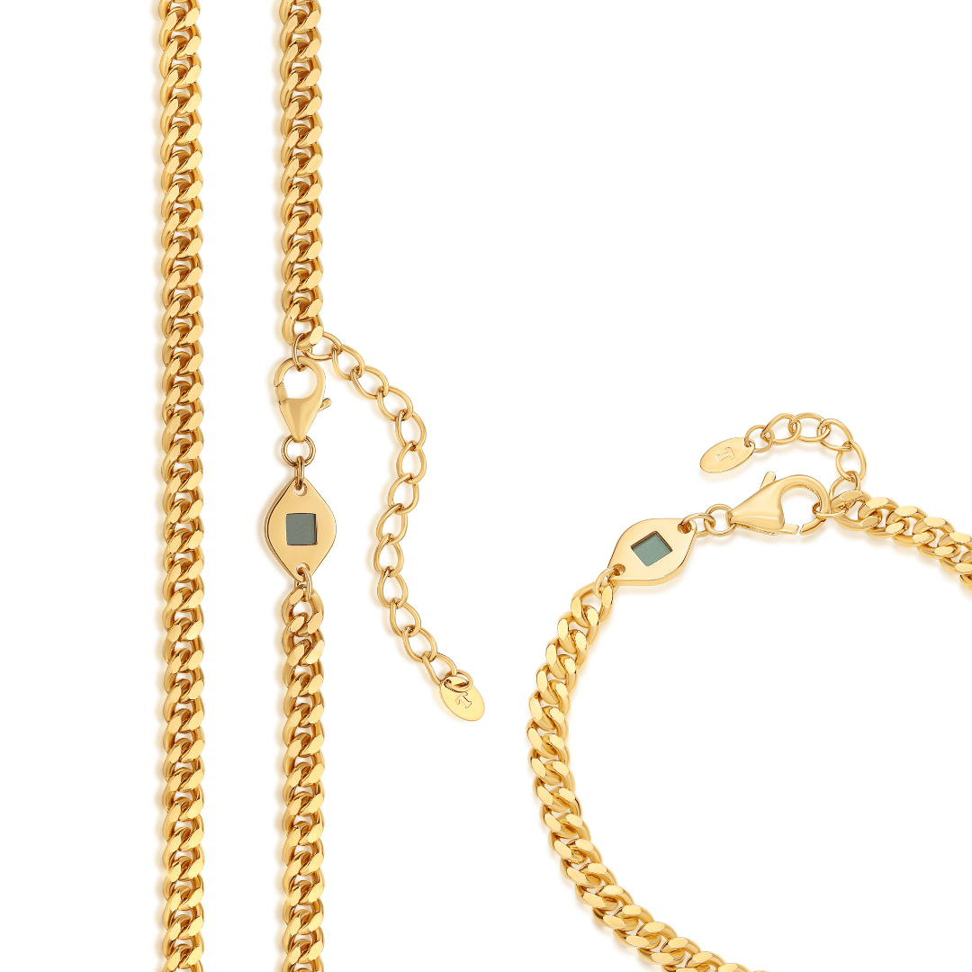 Set Cuban Necklace & Bracelet For Him - 5mm