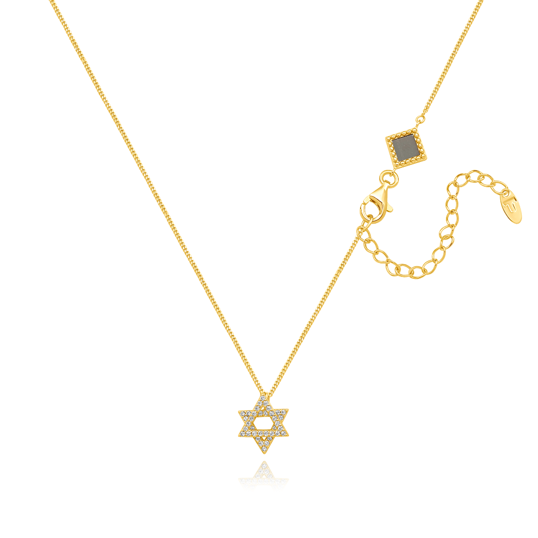 Star of David Necklace for Women - זהב והילומים