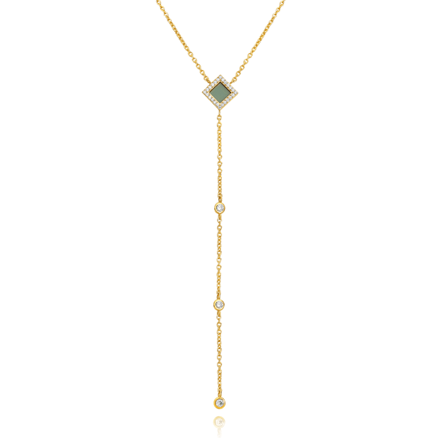 Star Drop Necklace - זהב ויהלומים