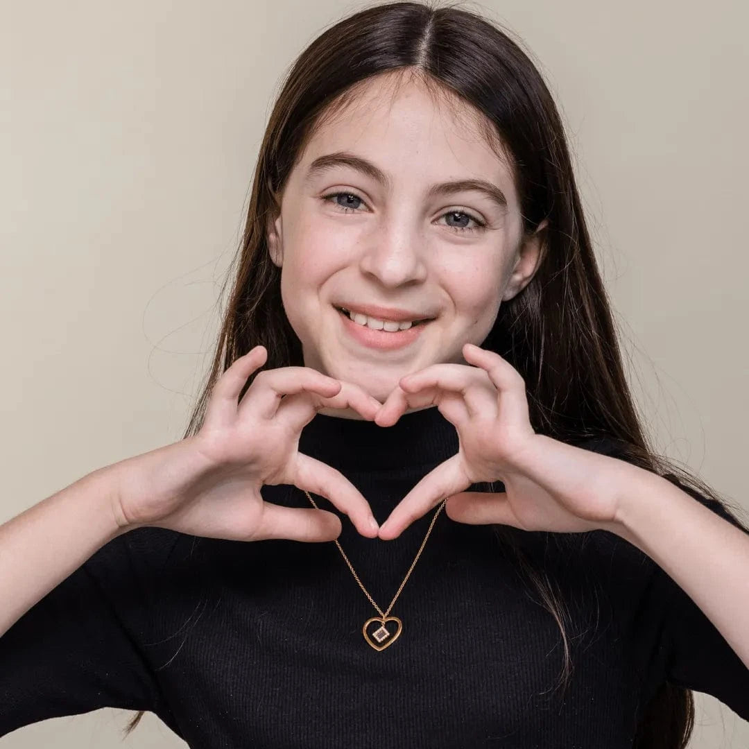 Heart Necklace - זהב ויהלומים
