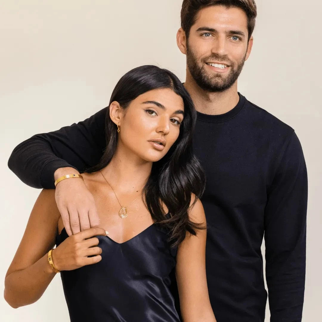 Harp of David Necklace- זהב ויהלומים