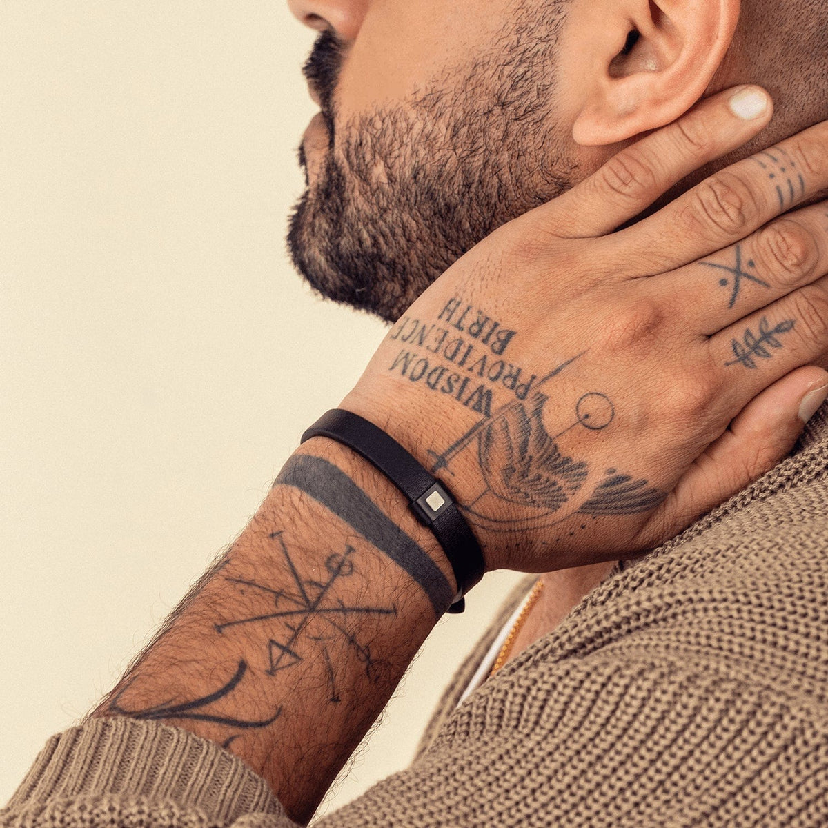 Set All-Black Bracelet & Cuban Necklace 3mm For Him