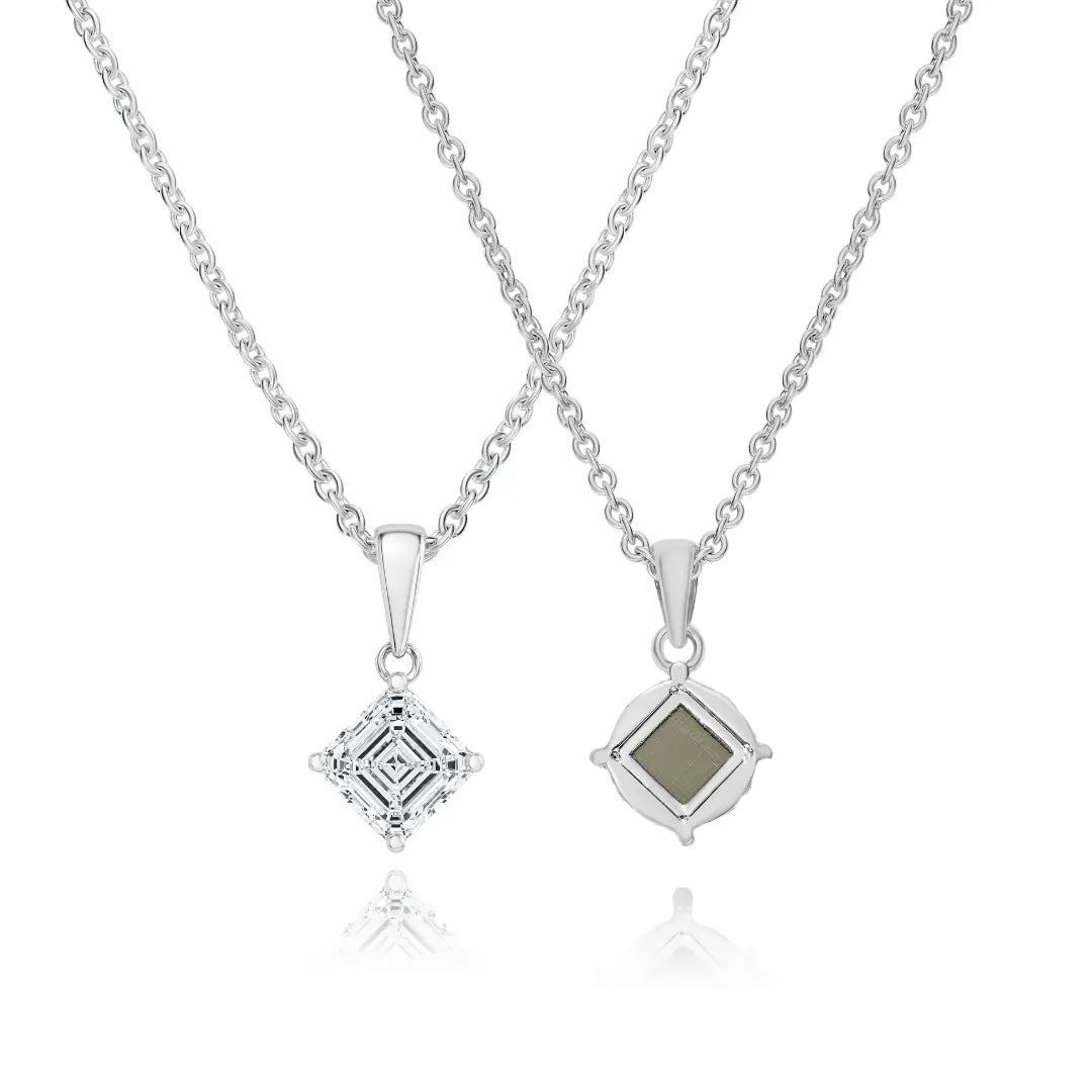 Asscher Cut Diamond Necklace - זהב ויהלומים