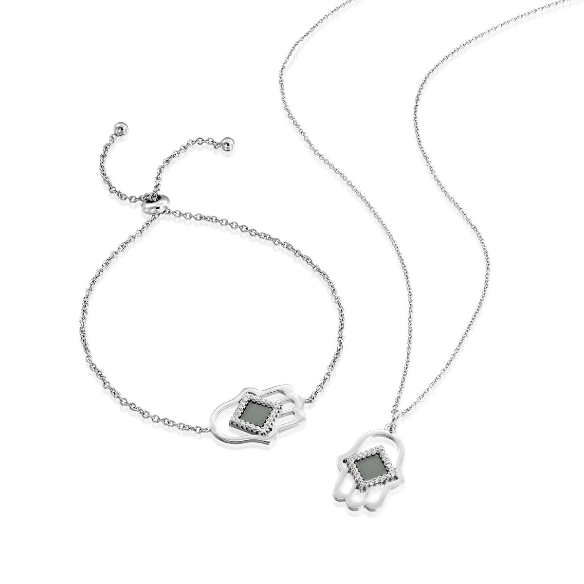 Hamsa Set for Her - זהב ויהלומים