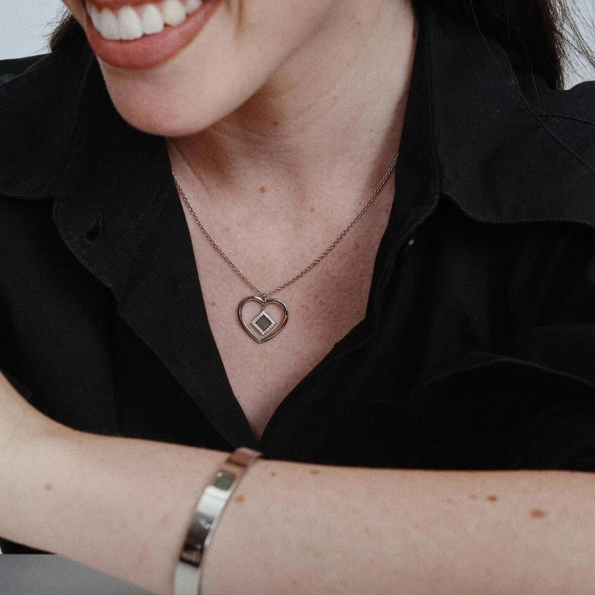 Heart Necklace - זהב ויהלומים