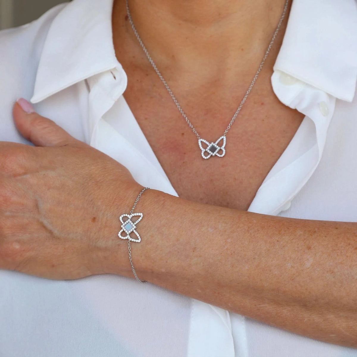 Butterfly set for Her - זהב ויהלומים