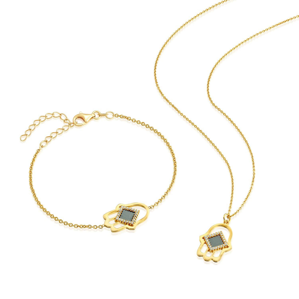 Hamsa Set for Her - זהב ויהלומים
