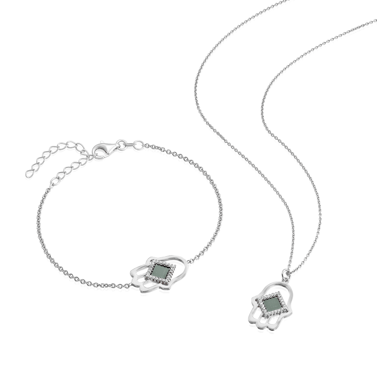 Hamsa Set for Her - זהב ויהלומים