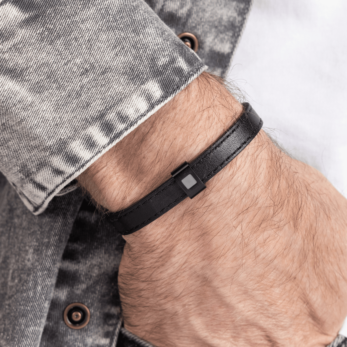 צמיד עור - "All Black״