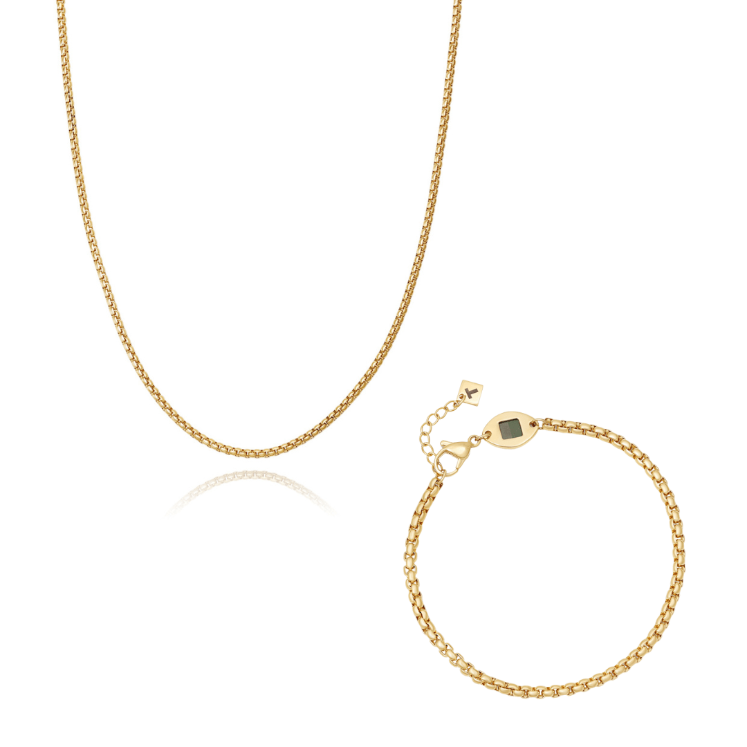 Set Box Necklace & Bracelet For Him - 3mm