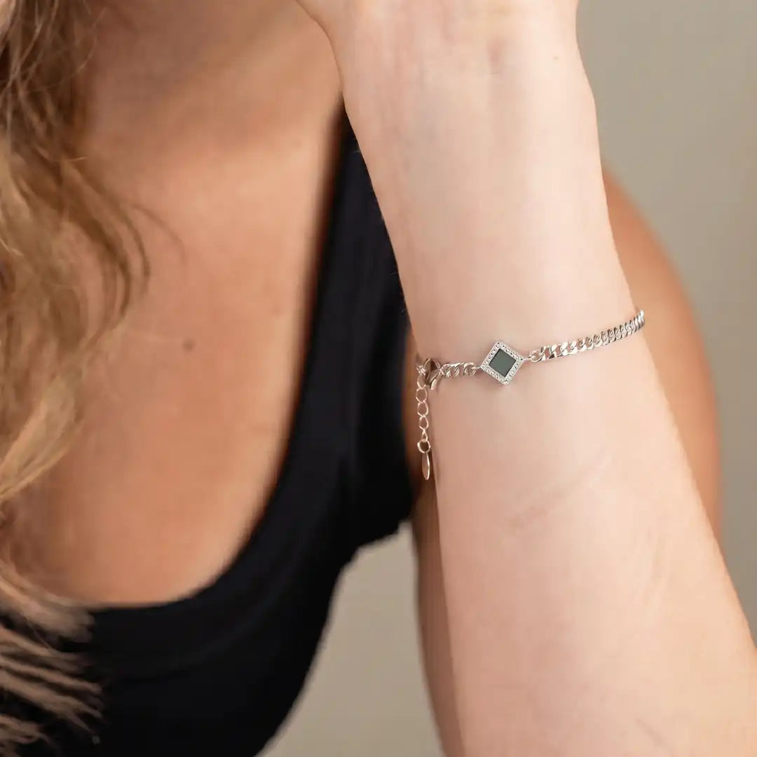 Cuban Plate Bracelet for women -  3mm