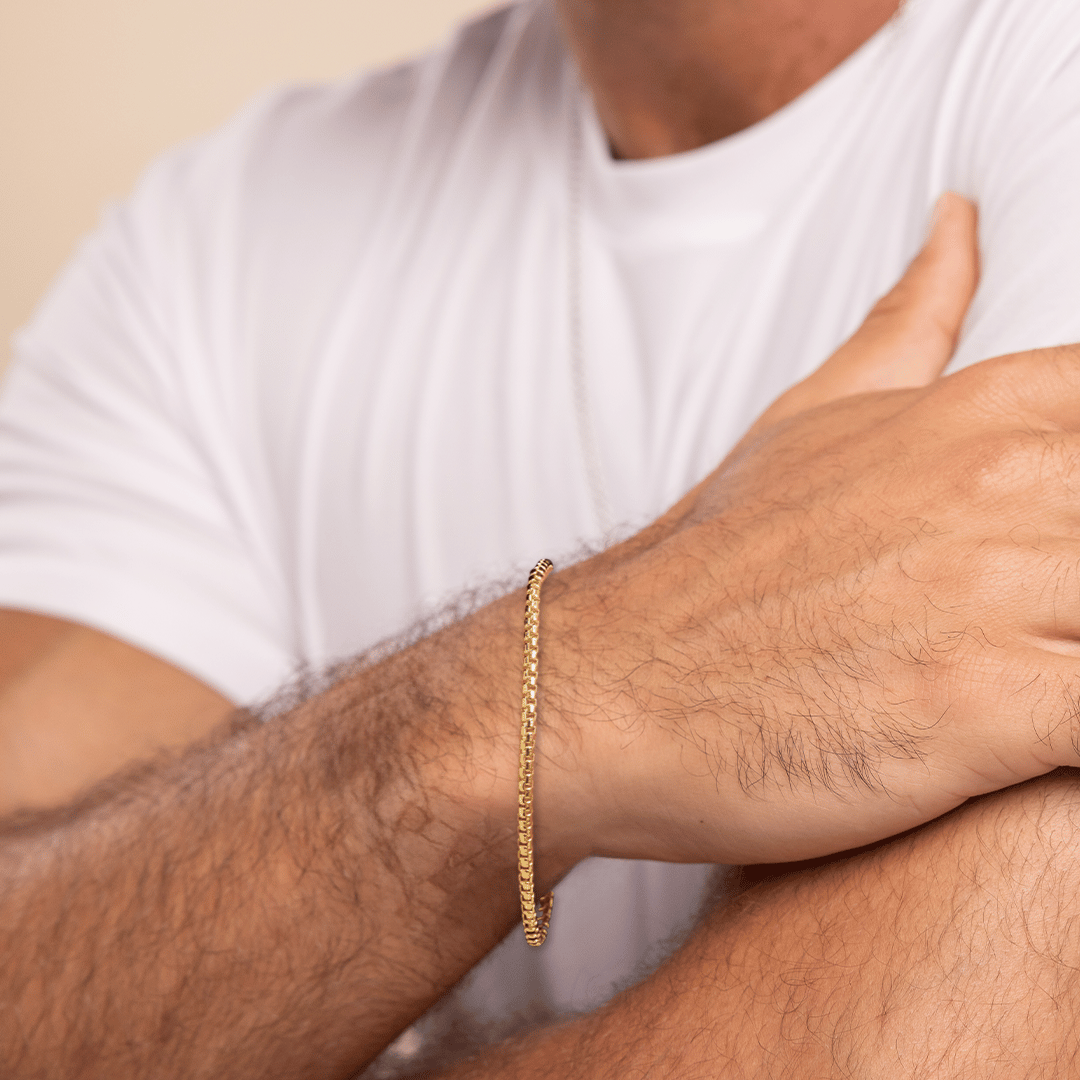 Set Box Necklace & Bracelet For Him - 3mm