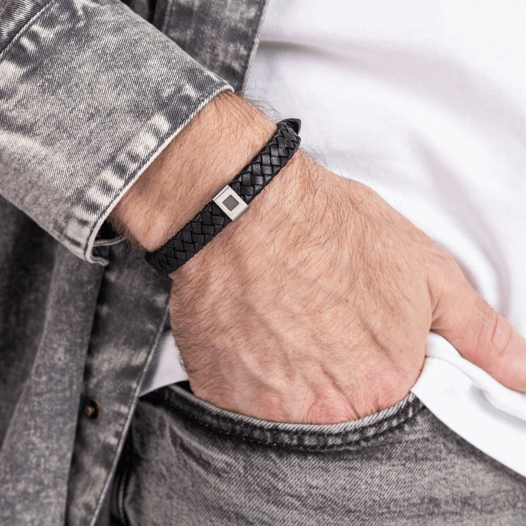 Set Energy Bracelet & Cuban Necklace 3mm For Him