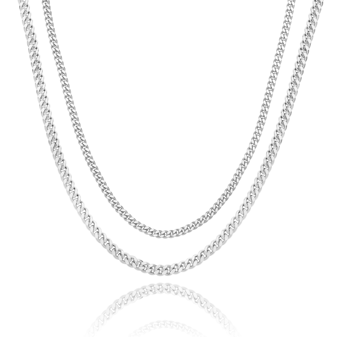 Set Cuban Necklace 3mm & 5mm For Him