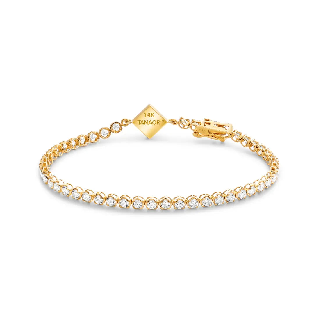 Tanaor Tennis Bracelet 3.3ct - זהב ויהלומים