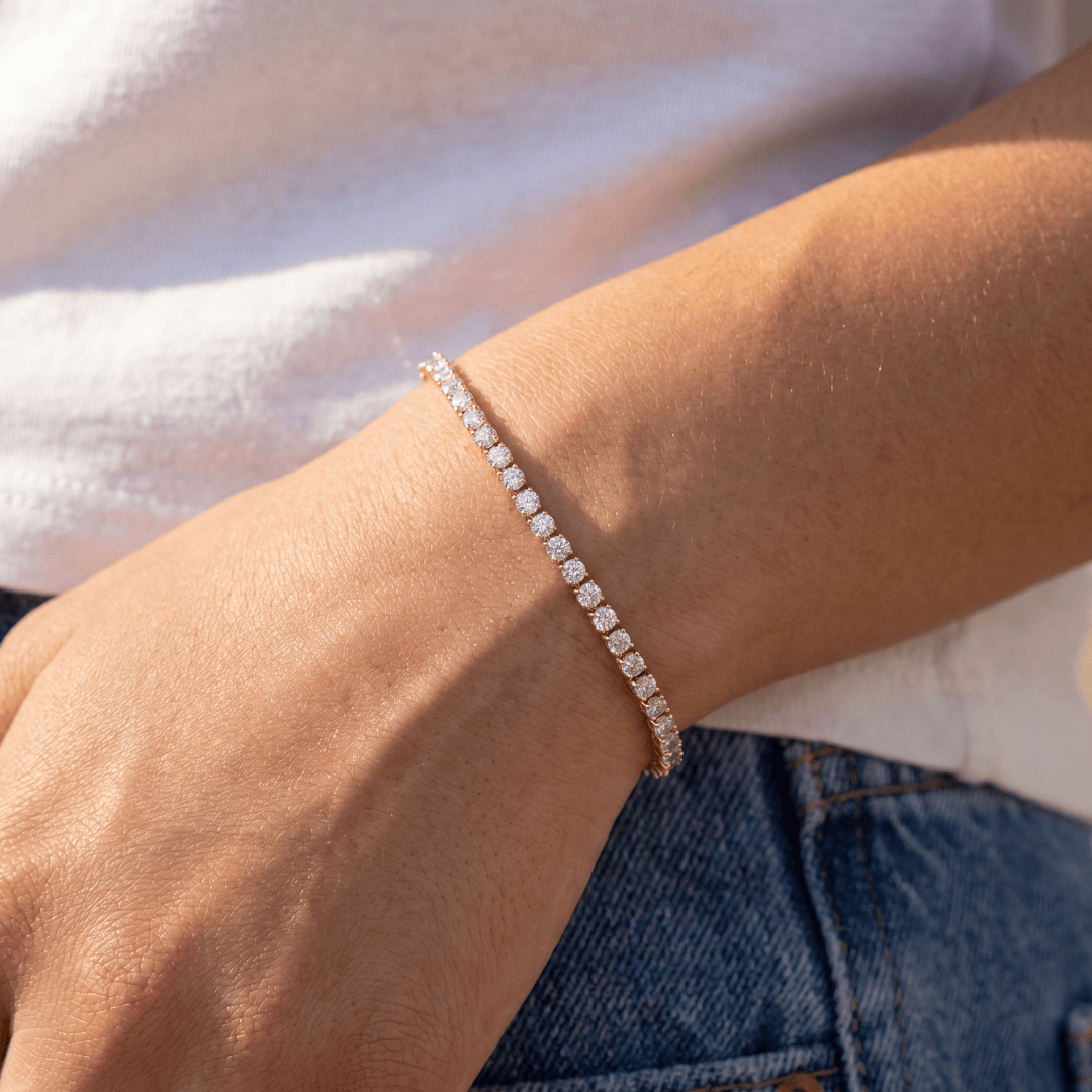 Tanaor Tennis Bracelet 3.3ct - זהב ויהלומים