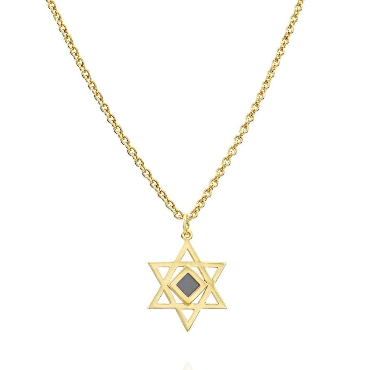 Star of David Necklace for Men - זהב 14 קראט