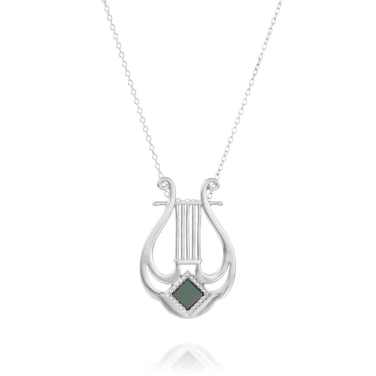 Harp of David Necklace- זהב ויהלומים