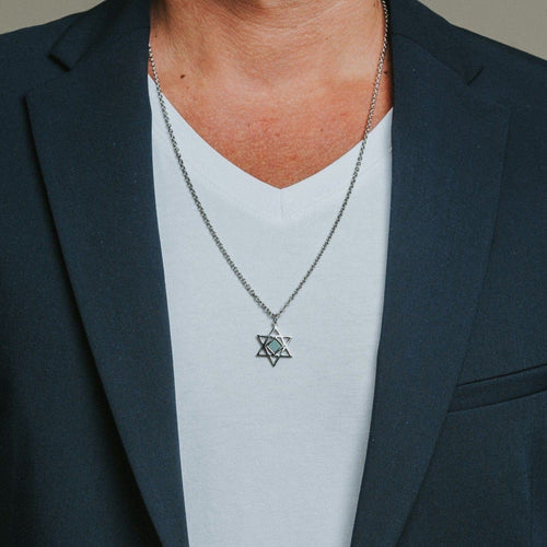 Set of Bonding Ring and Star of David Necklace for Him